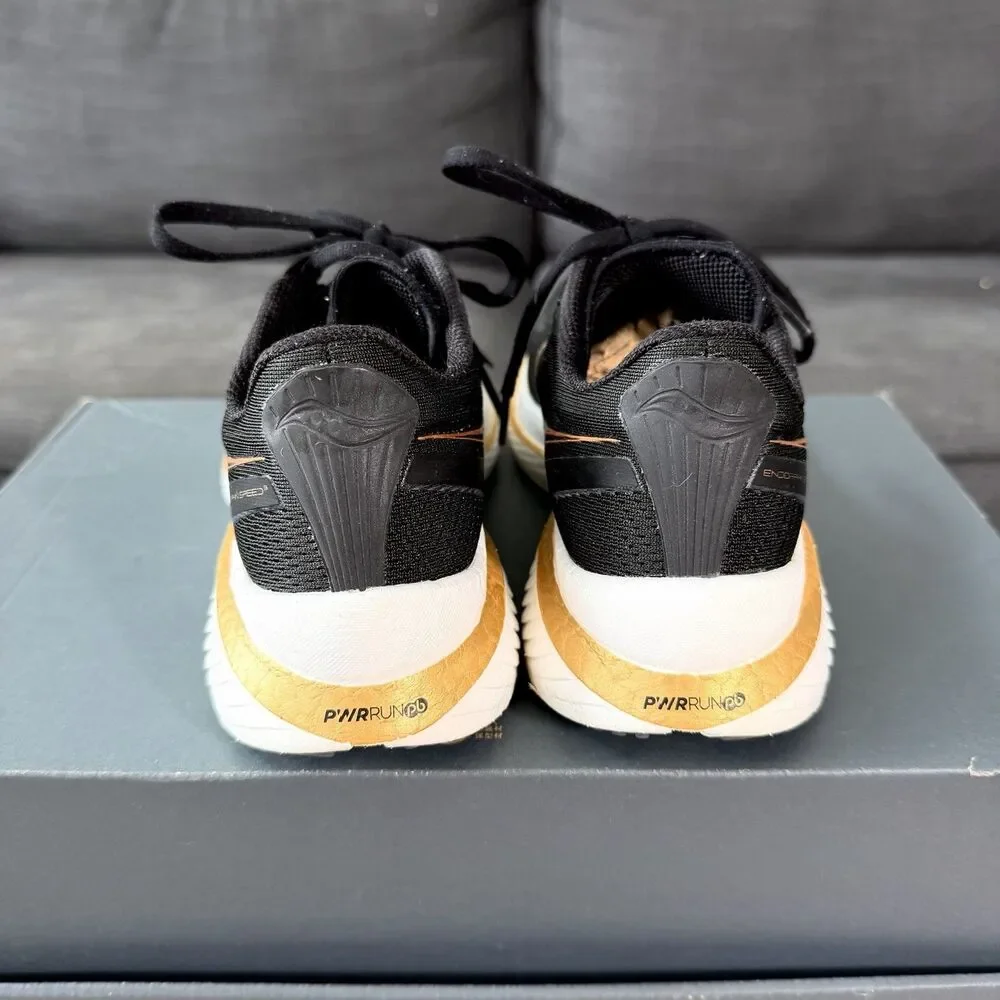 Saucony Endorphin Speed 3 Black Goldstruck Running Shoes Women's Size 7.5
